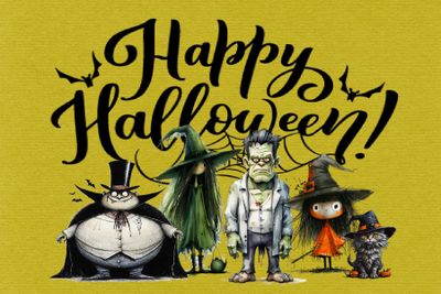Halloween home decor blocks and signs