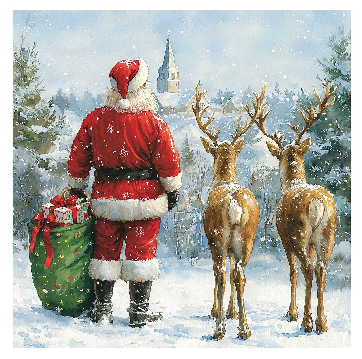Christmas Classic Santa home decor blocks