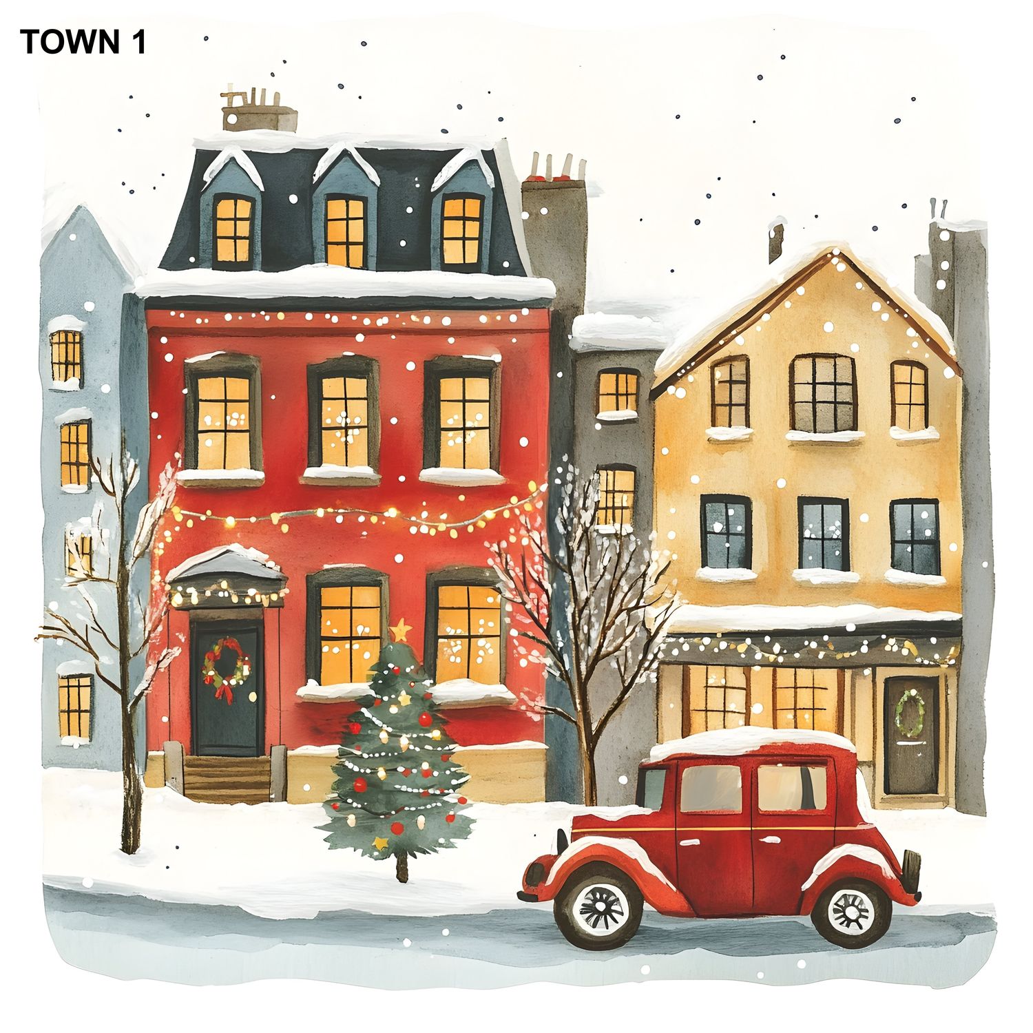 Christmas Time in Town home decor blocks
