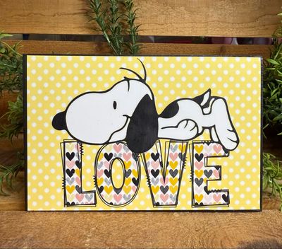 Peanuts Valentine home decor blocks