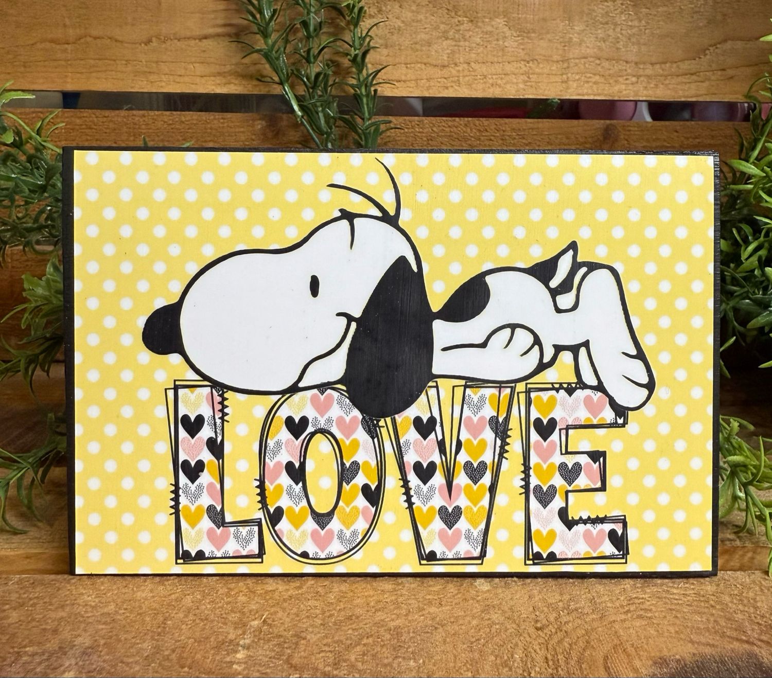 Peanuts Valentine home decor blocks