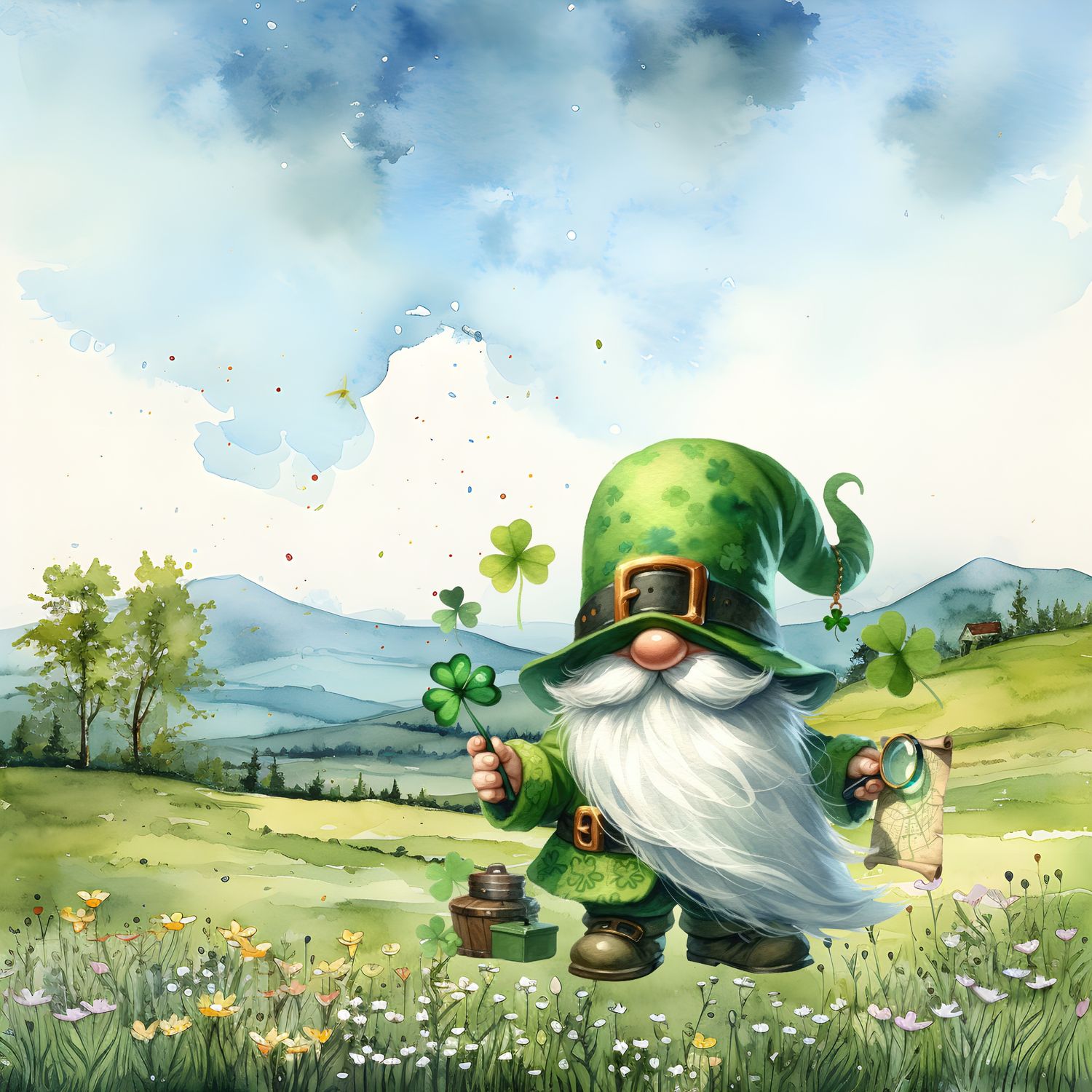 St Patrick's Day Gnomes home decor blocks