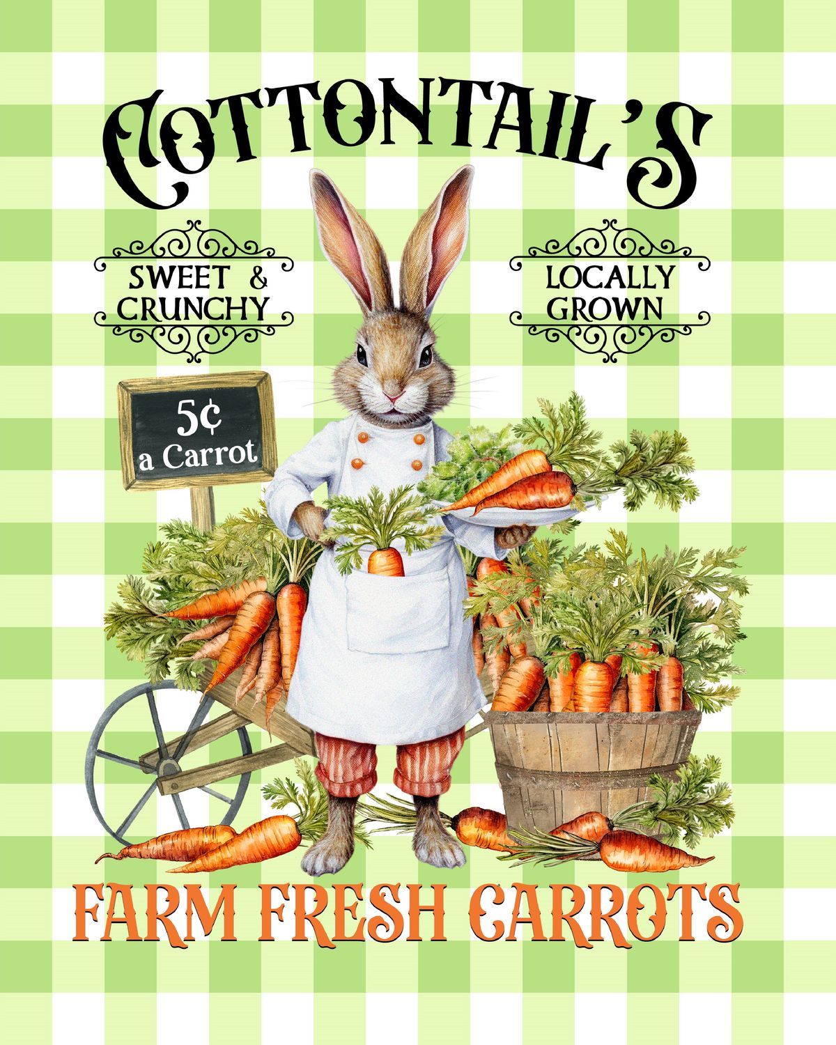 Cottontails Carrots Easter home decor blocks