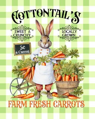 Cottontails Carrots Easter home decor blocks