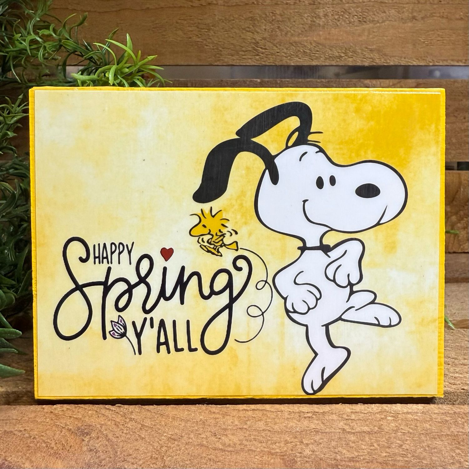 Snoopy Springtime home decor blocks