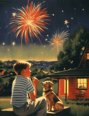 Vintage Independence Day home decor blocks