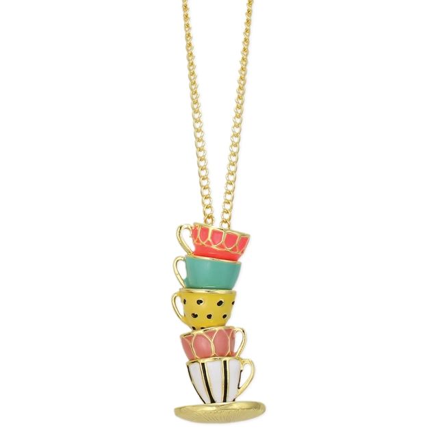 Stacked Teacup Necklace - Pastel