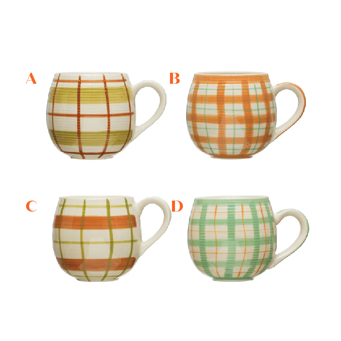 Plaid Stoneware Mug