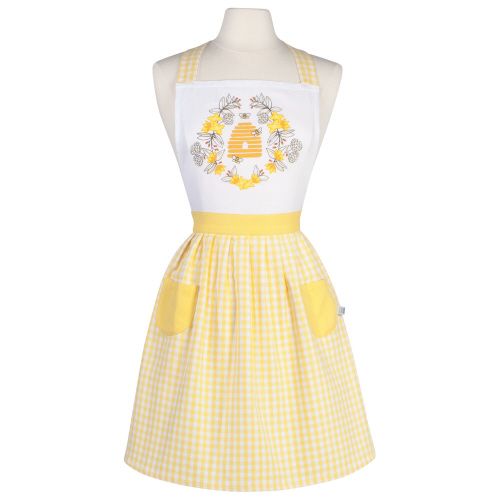 Apron Bees Yellow Check