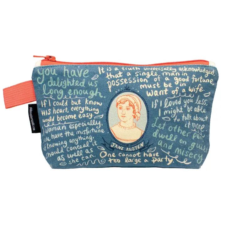 Zip Pouch Jane Austen Teal