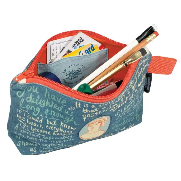 Zip Pouch Jane Austen Teal