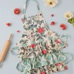 Apron Blue Floral Ruffle DII