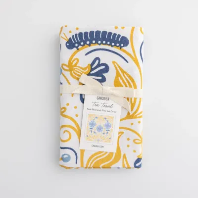 Blue Caterpillar Tea Towel Gingiber
