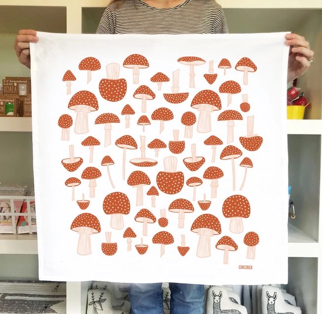 Mushroom Flour Sack Towel