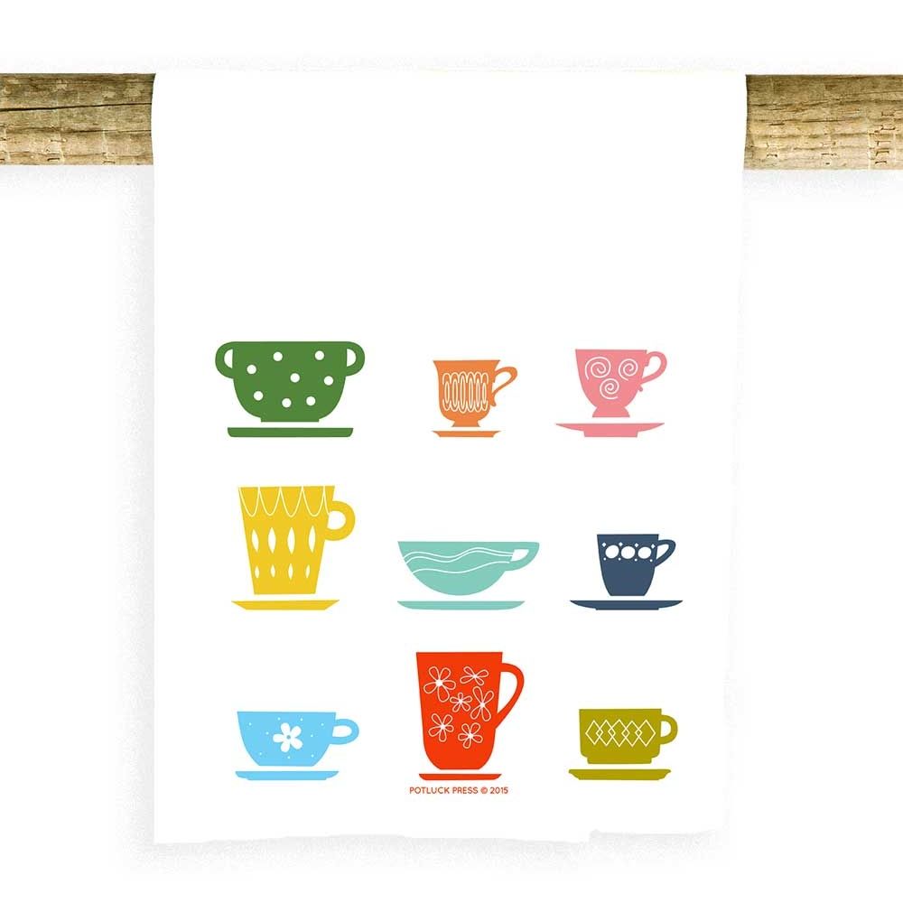Teacups Multicolor Towel