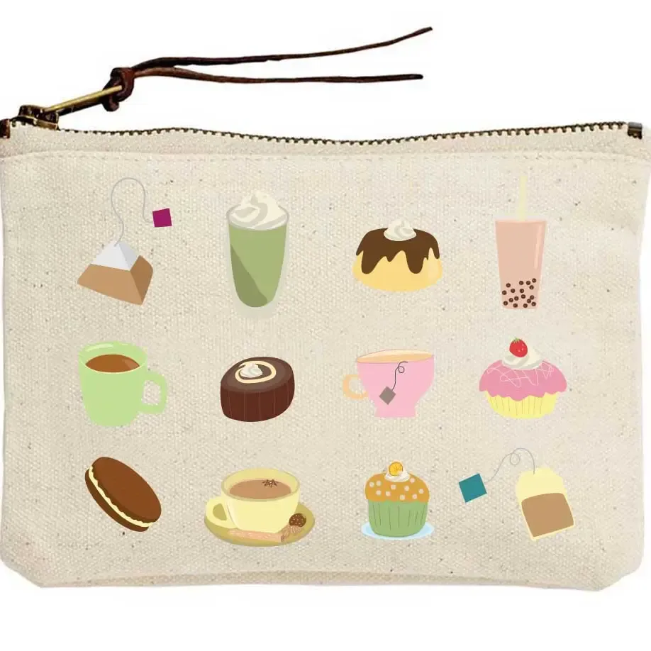 Tea &amp; Treats Canvas Zip Bag