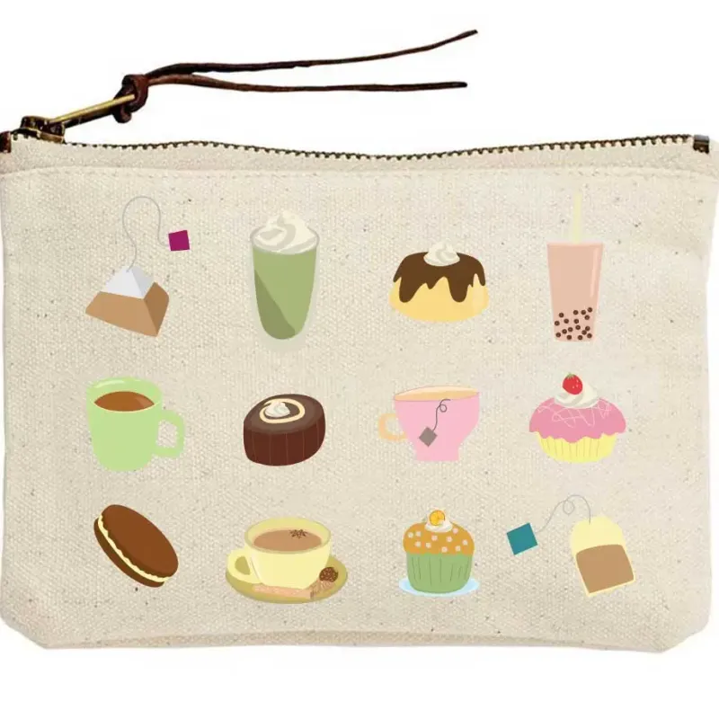Tea &amp; Treats Canvas Zip Bag
