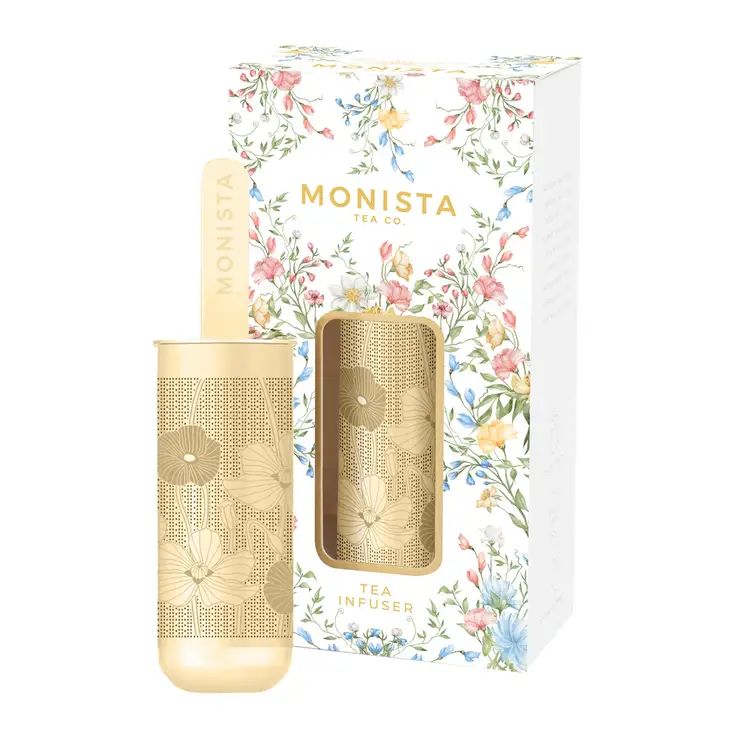 Monista Tall Floral Infuser w/scoop - Gold