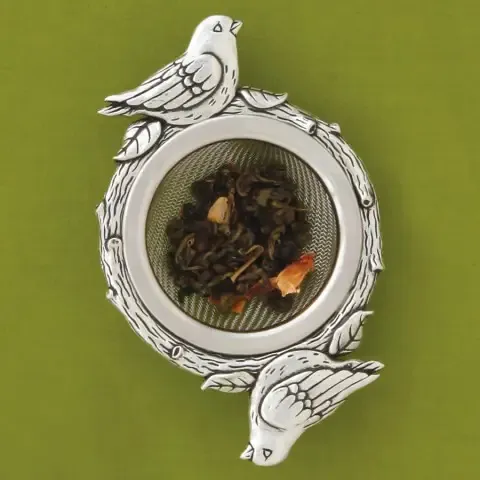 Pewter Tea Strainer - Birds