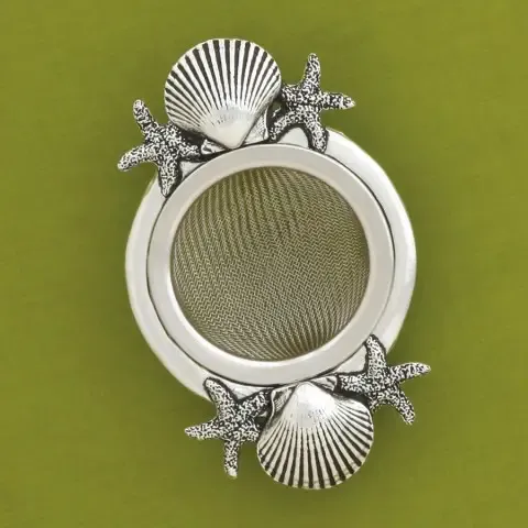 Pewter Tea Strainer - Shells