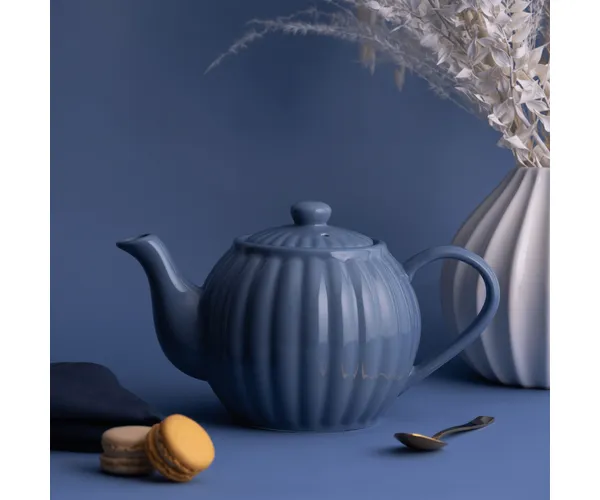 P&amp;K Fluted Teapot Bluebell