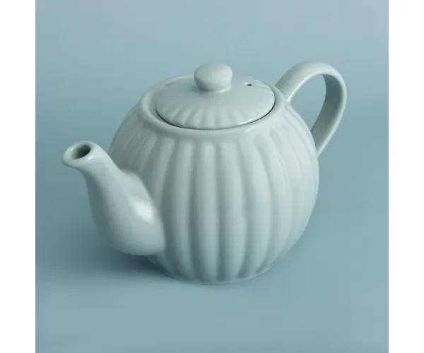 P&amp;K Fluted Teapot Duckegg