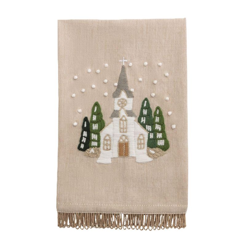 White Christmas Embroidered Towel