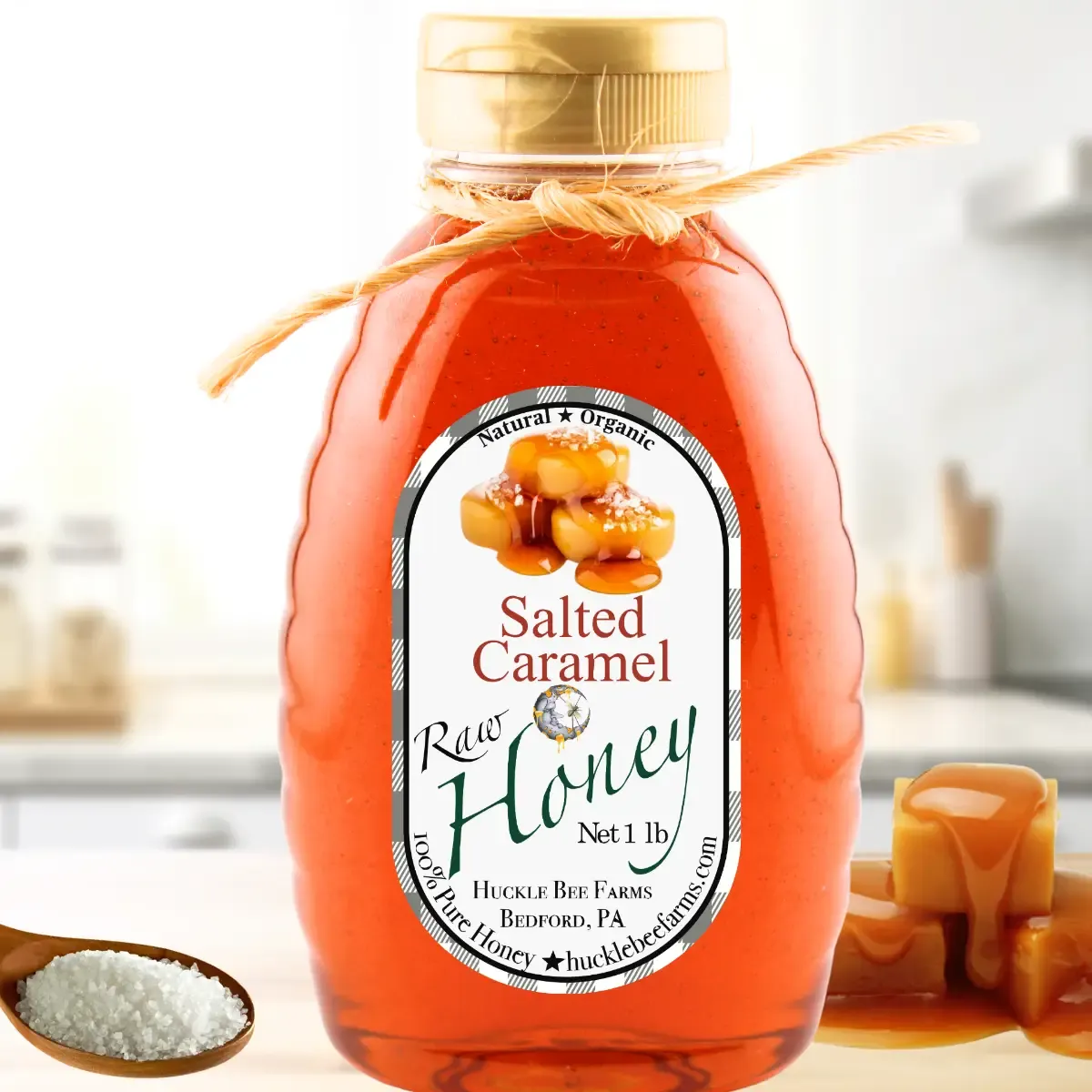 Huckle Bee Honey 1/2 lb Salted Caramel
