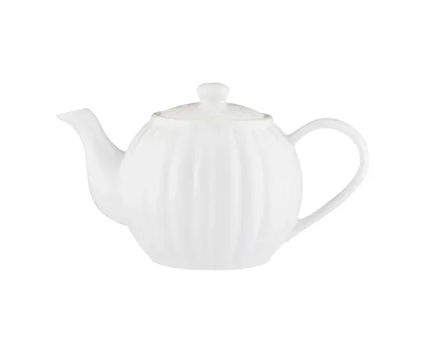 P&amp;K White Fluted Teapot White