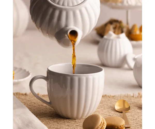 P&amp;K Fluted Mug, White 