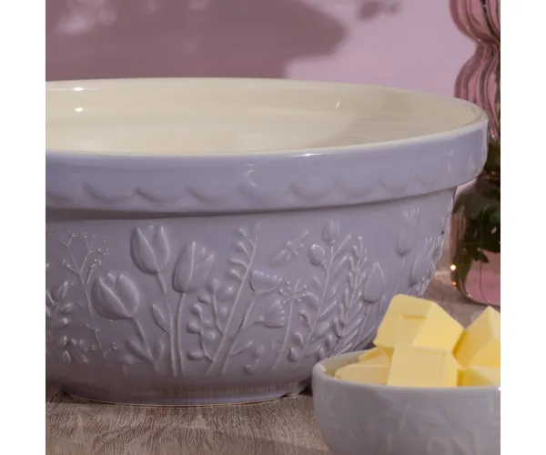 Mason Cash Meadow Mixing Bowl, 9.75" - Lilac