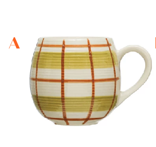 Plaid Stoneware Mug