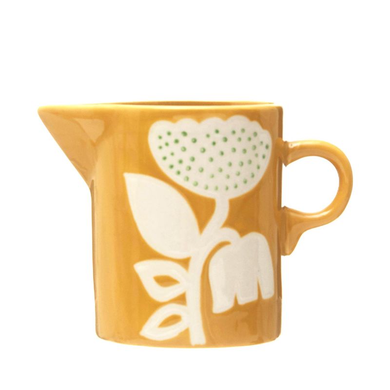 Mustard Creamer w/flower