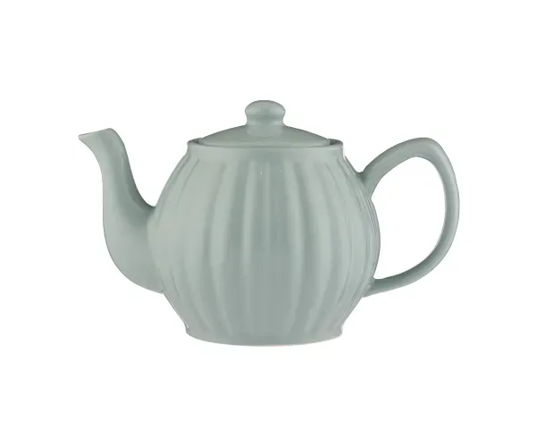 P&amp;K Fluted Teapot Duckegg