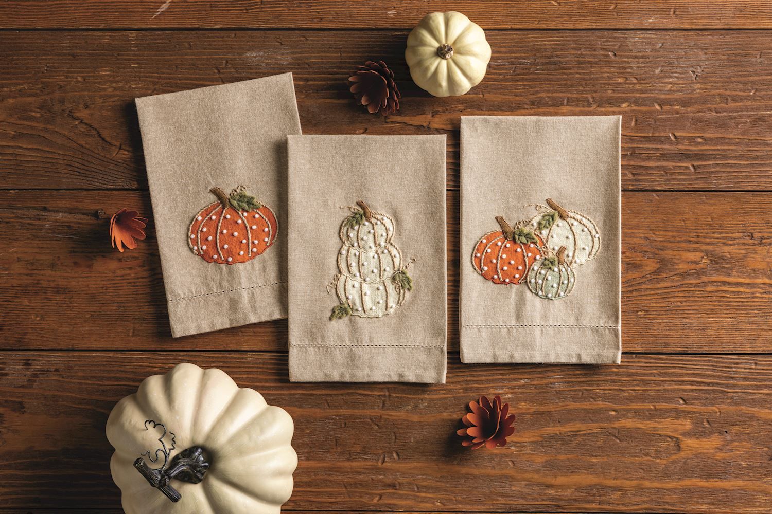 Pumpkin French Knot Towel  MP