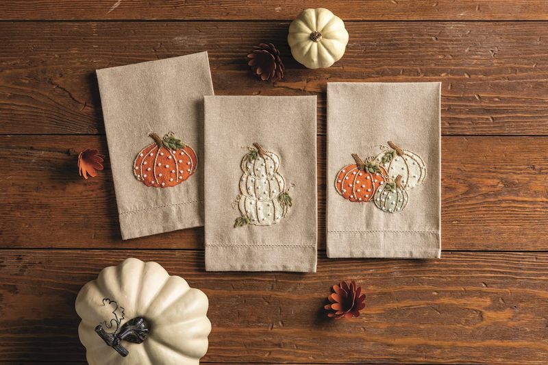 Pumpkin French Knot Towel  MP