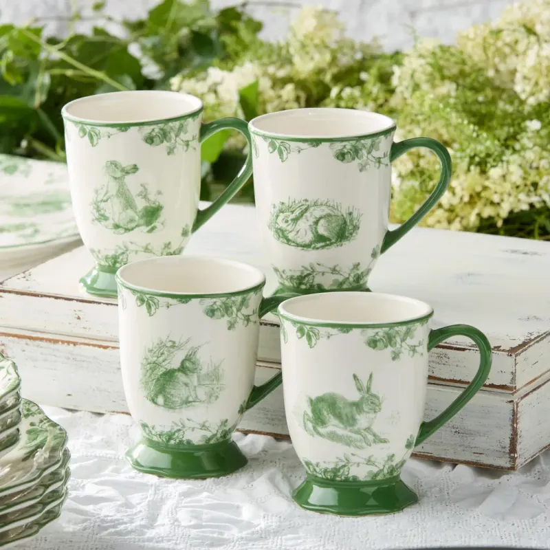 Green Bunny Pedestal Mug