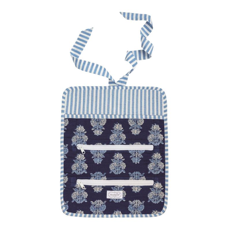Navy Block Jewelry Roll