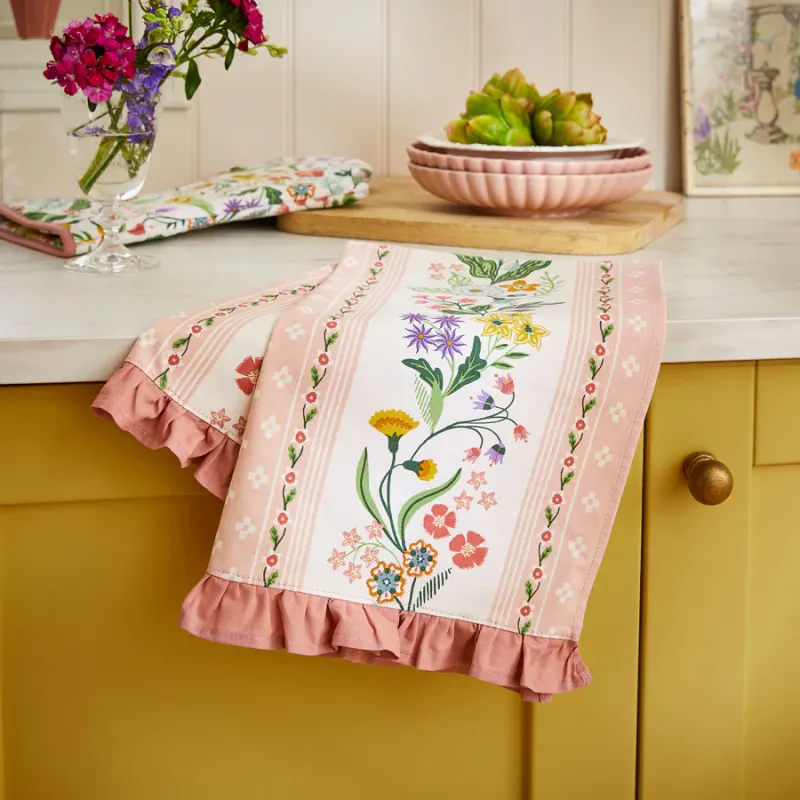 Petals and Prose Tea Towel