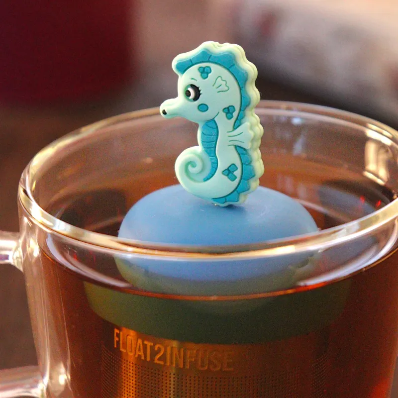  Teal Seahorse Floating Tea Infuser