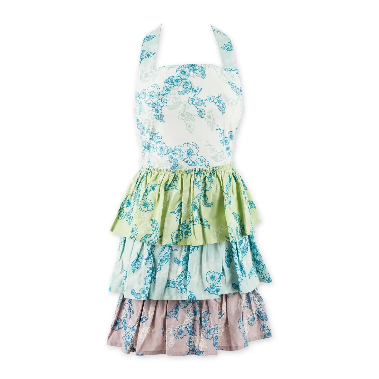 Pastel Floral Ruffle Apron