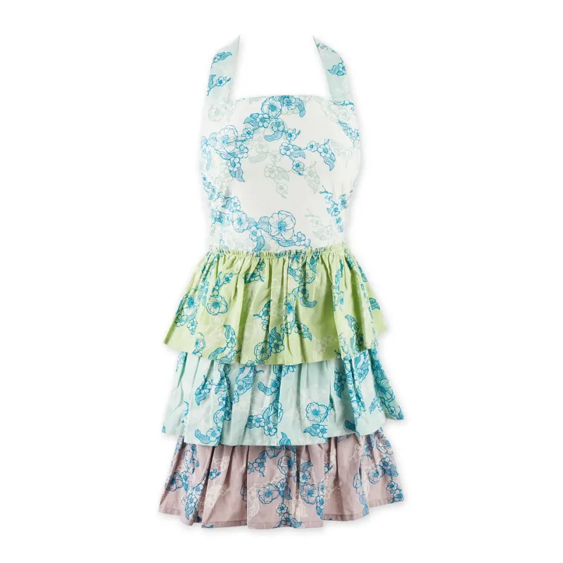 Pastel Floral Ruffle Apron