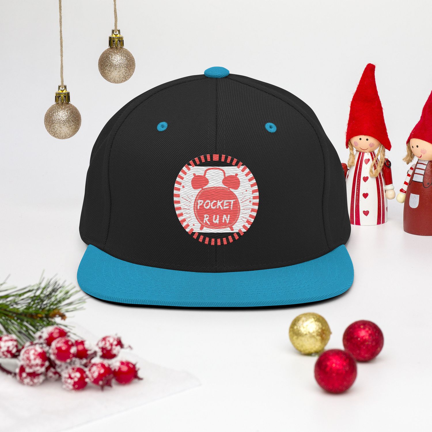 ( TRADE 7 ) 📊POCKET RUN ⭐🌡️🏷️💯DRIP MODE(  SNAP BACK CAP) w/ black &amp; teal color OPTION 1