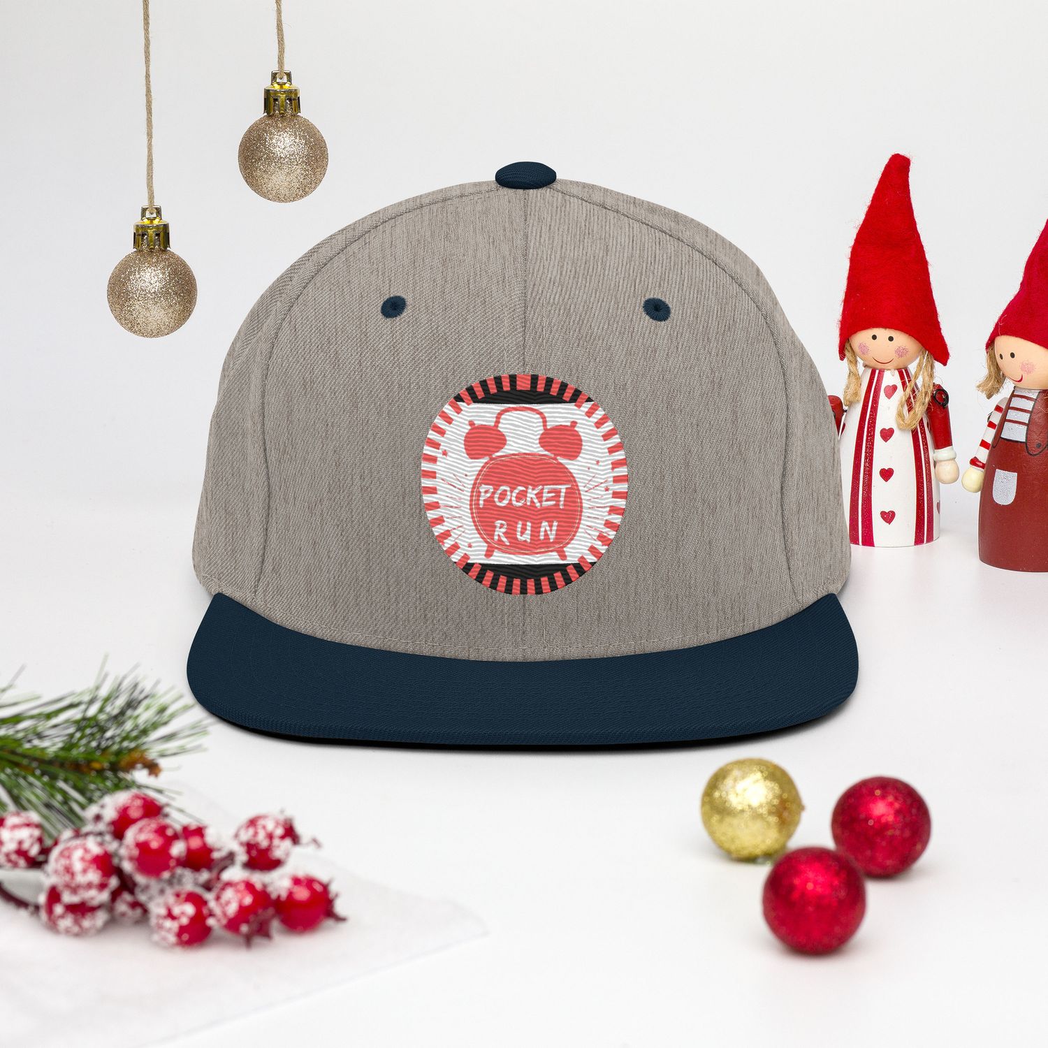 ( TRADE 7 ) 📊POCKET RUN ⭐🌡️🏷️💯DRIP MODE(  SNAP BACK CAP) w/ heather grey &amp; navy blue color OPTION 5