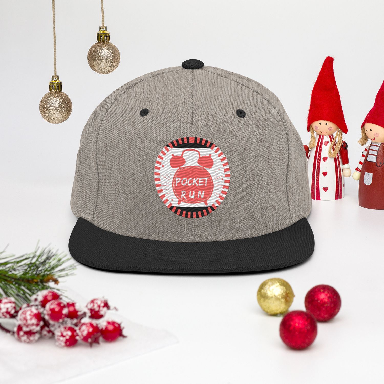 ( TRADE 7 ) 📊POCKET RUN ⭐🌡️🏷️💯DRIP MODE(  SNAP BACK CAP) w/ heather grey &amp; black  color OPTION 6