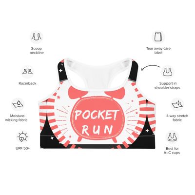 📊POCKET RUN ⭐🌡️🏷️💯DRIP MODE(  ATHLETIC SPORTS BRA)