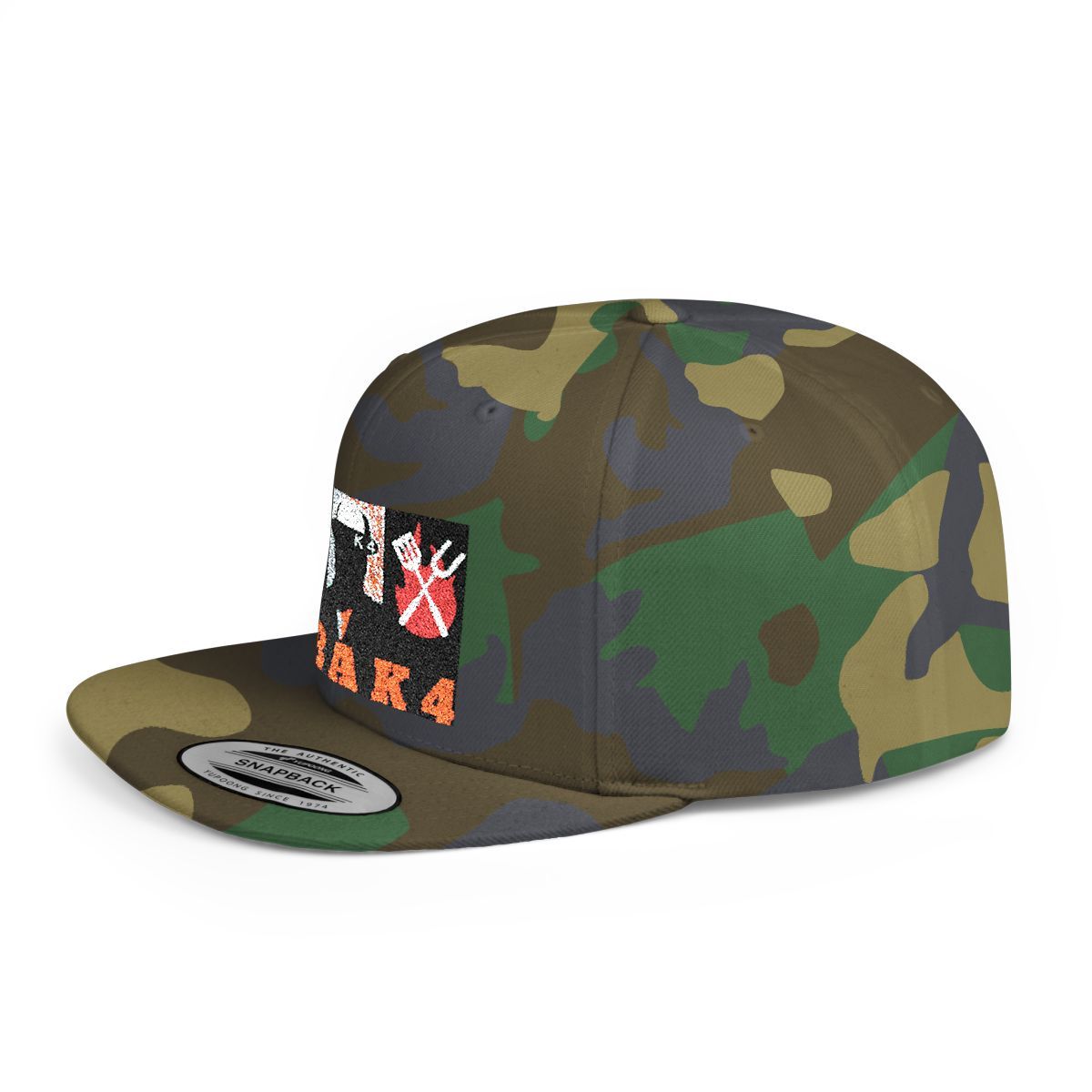 ( TRADE  7 ) NBAK4 activewear -  LARGE LOGO SNAP BACK ADJUSTABLE CAP w/ camo green OPTION 1