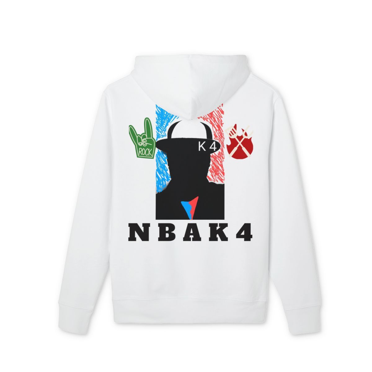 NBAK4 activewear - MENS white KANGKOL HOODIES  w/ 1  color