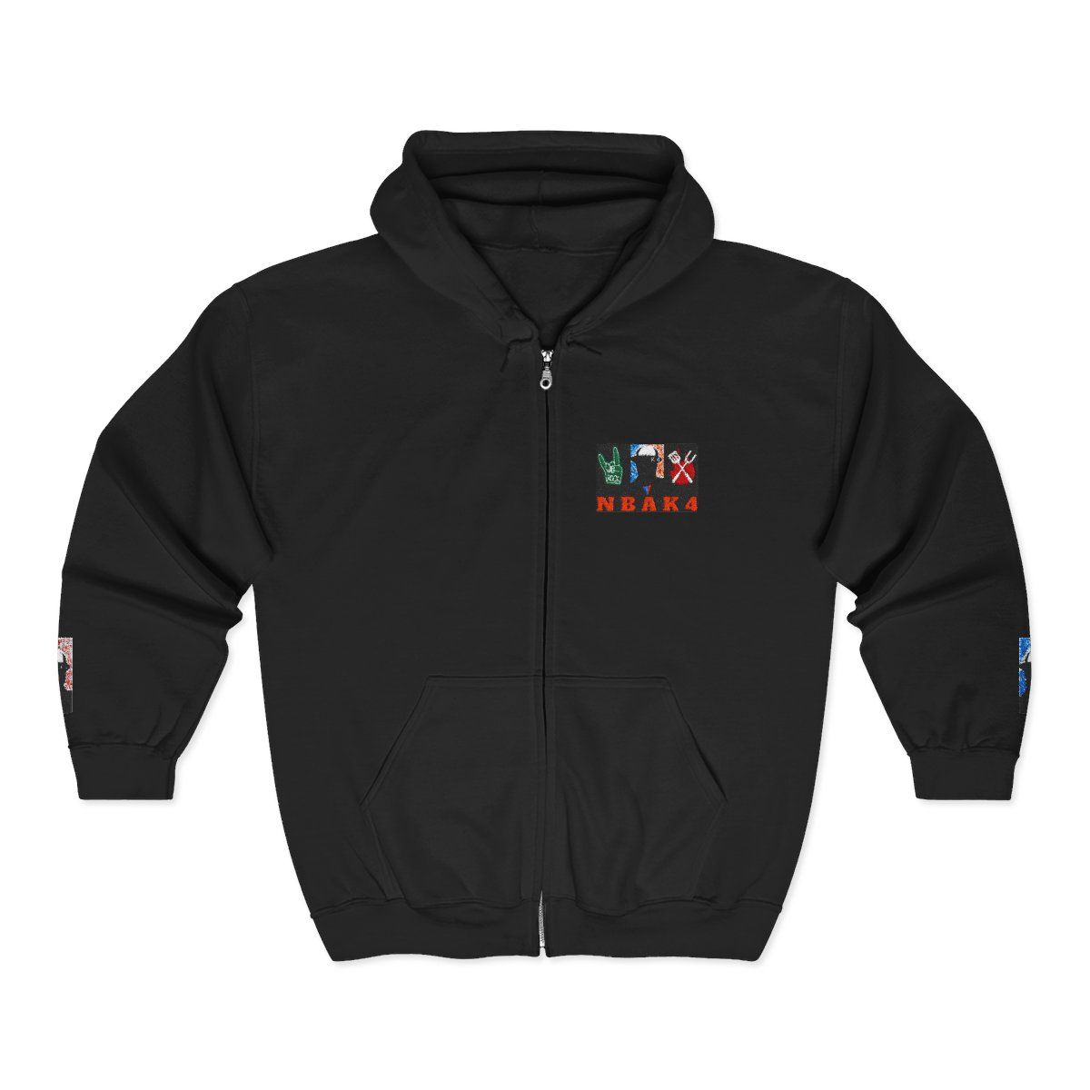 ( TRADE 2 ) NBAK4 activewear - ZIPPED HOODIES  w/ BLACK colors OPTIONS 2