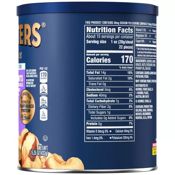 Planters Deluxe Lightly Salted Mixed Nuts, 15.25oz.